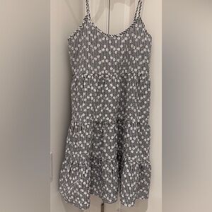 Black and white embroidered sun dress